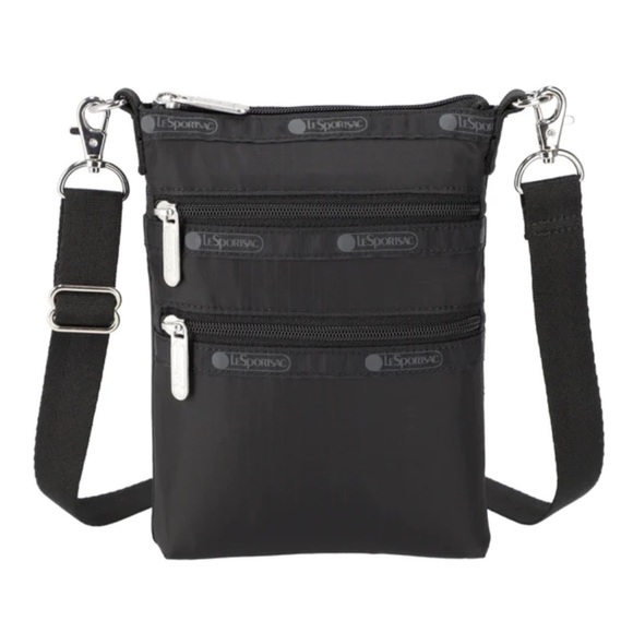 Lesportsac Handbags - LESPORTSAC 3 Zip Crossbody Back Black